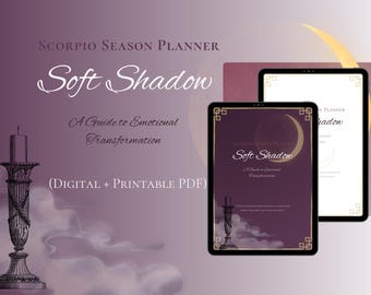 Scorpio Season Shadow Work Planner – Digital Healing Journal for Emotional Release & Transformation | Trauma-Informed Self-Reflection PDF
