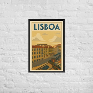 Lisboa Portugal Poster – Retro Art Deco Travel Wall Art
