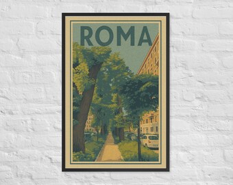 Roma Walkway – Vintage Art Deco Travel Poster