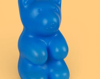 Lámpara de noche vintage de osito de peluche Messow de los años 80 / Lámpara retro de osito de goma azul