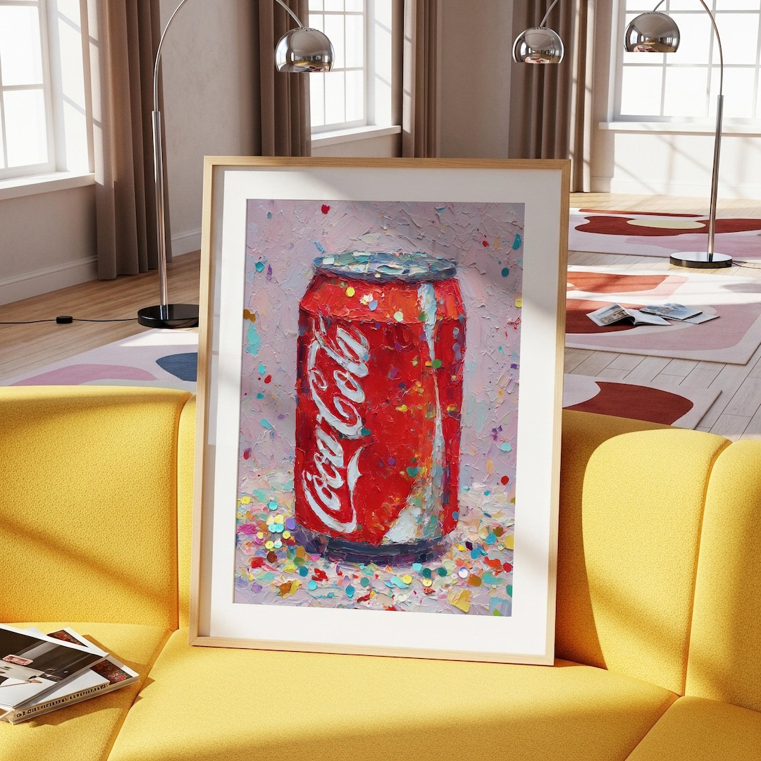 Coca Cola Can Art Print Bold Maximalist Wall Decor Etsy Canada 
