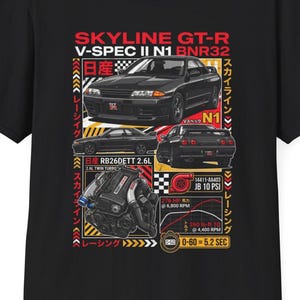 Nissan Skyline GT-R V-Spec R32 JDM Streetwear Unisex Softstyle Graphic T-Shirt