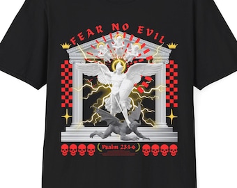 Fear No Evil Graphic T-Shirt, Streetwear Christian Apparel
