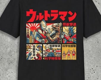 Ultraman Vintage Style Unisex Softstyle Graphic T-Shirt | Retro Japanese Kaiju Manga