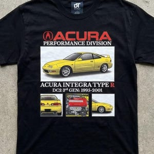 Camiseta unissex estilo vintage JDM com estampa gráfica do Acura Integra Type R DC2 3ª geração: 1995-2001 (pré-facelift).