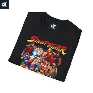 Street Fighter Vintage Halftone Unisex Softstyle Graphic T-Shirt | Retro Arcade Fighting Game Tee | 90s Gamer Shirt | Classic Gamer Gift image 7