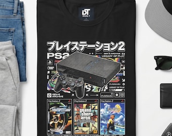 PS2 Vintage Dithering Bitmap Style  Gaming Graphic T-Shirt | Y2K Japanese Streetwear Gamer Tee | Nostalgic Console Apparel