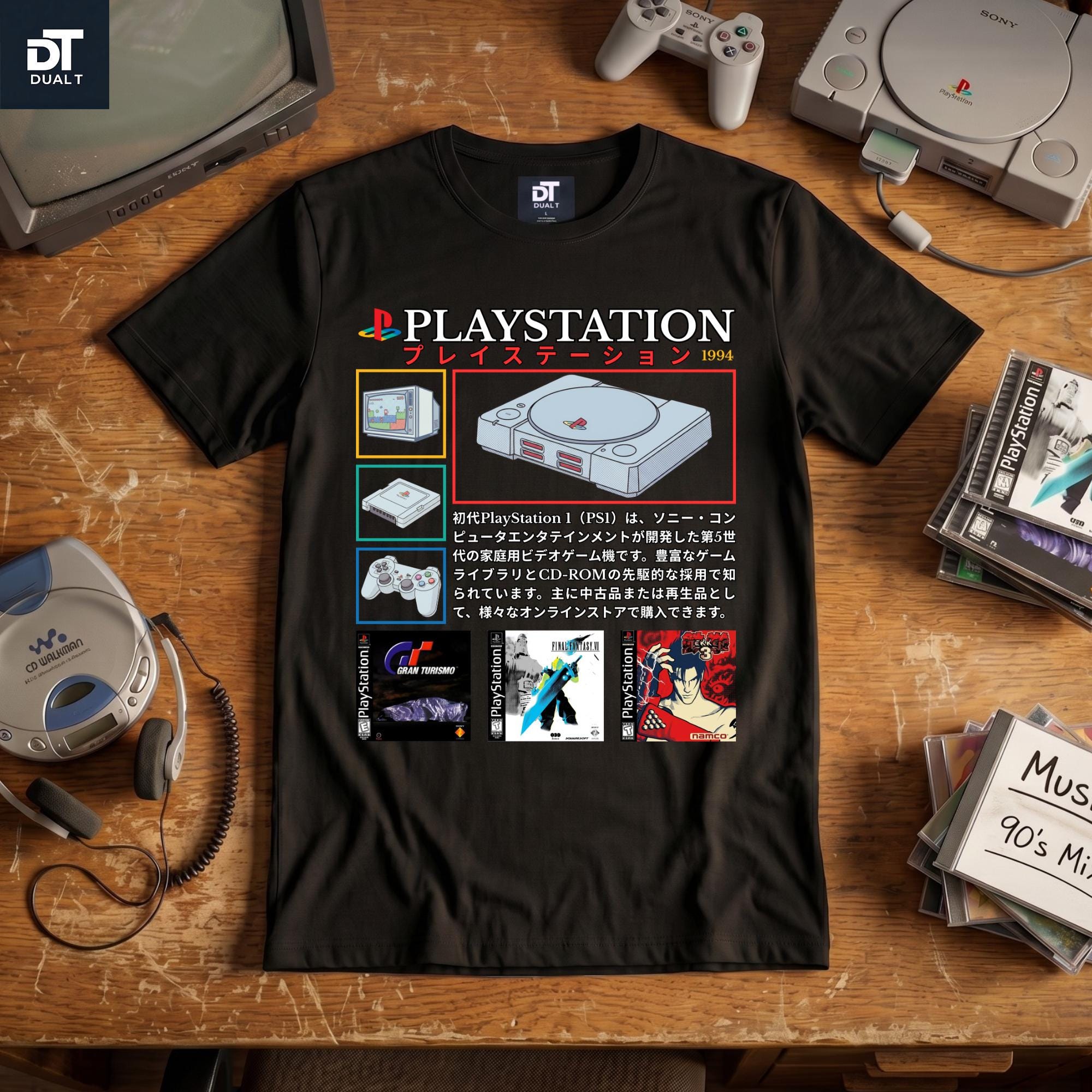 Playstation 1 Tribute 90's Vintage Style Unisex Softstyle Graphic