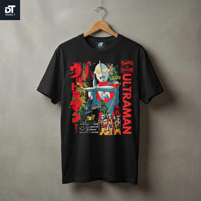 Ultraman Vintage Inspired Japanese Poster Unisex Softstyle Graphic Tee - Retro Tokusatsu Anime Shirt image 5