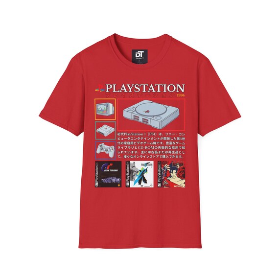 Playstation 1 Tribute Vintage Style 90s Unisex Softstyle Graphic T