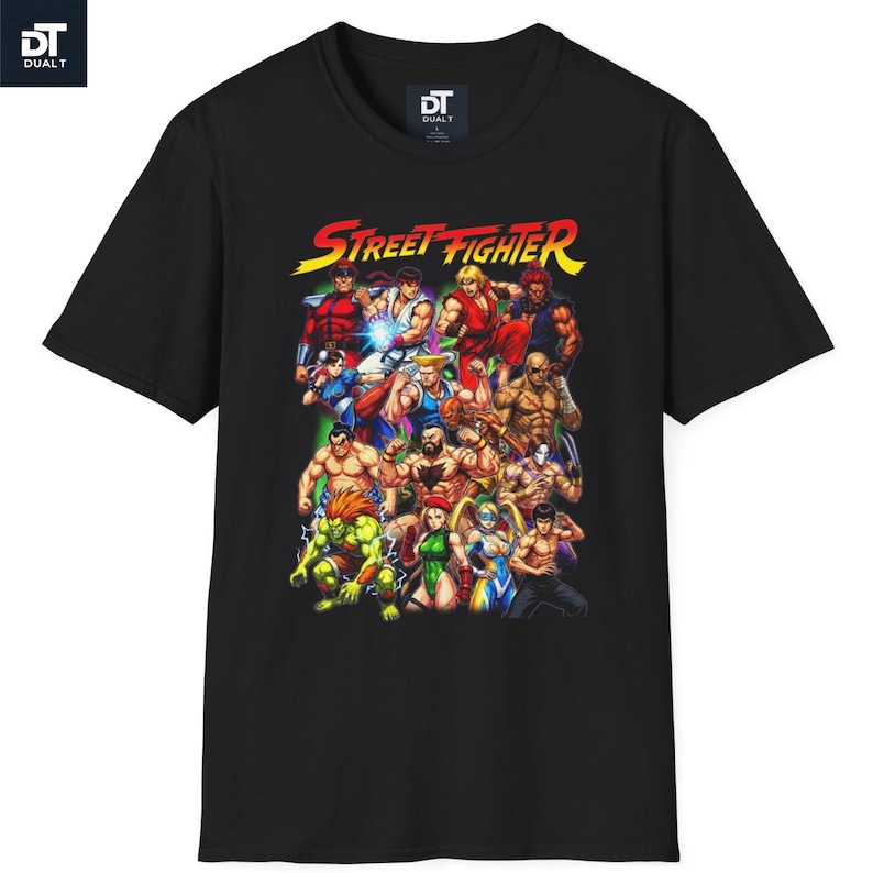 Street Fighter Vintage Halftone Unisex Softstyle Graphic T-Shirt | Retro Arcade Fighting Game Tee | 90s Gamer Shirt | Classic Gamer Gift image 6