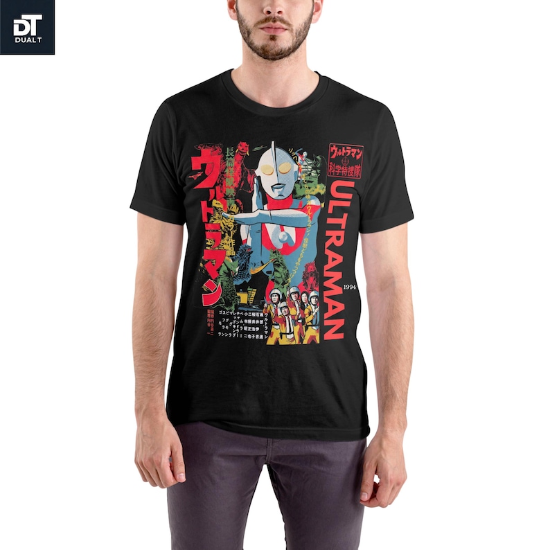 Ultraman Vintage Inspired Japanese Poster Unisex Softstyle Graphic Tee - Retro Tokusatsu Anime Shirt image 6