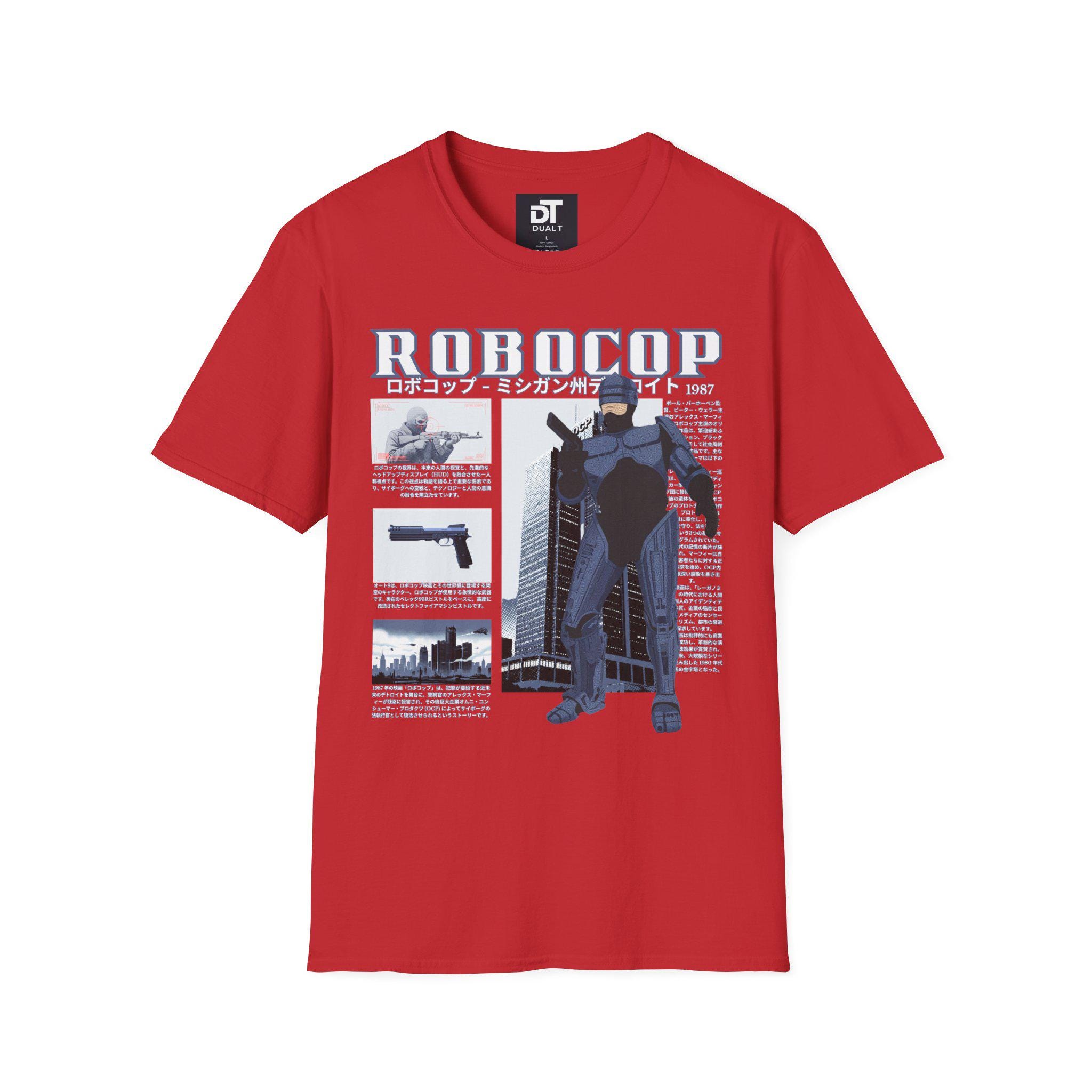 Robocop Japanese Vintage Style Unisex Softstyle Graphic Tee 