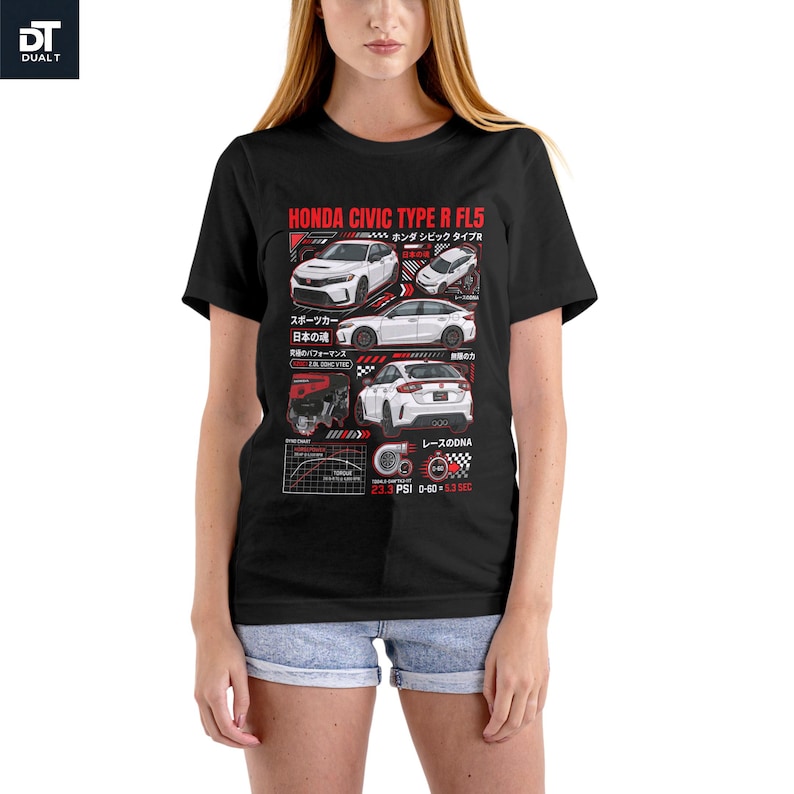 Honda Civic Type R FL5 JDM Streetwear Graphic Tee | K20C1 | Car Enthusiast Gift | Softstyle Unisex image 7