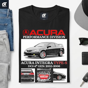 Acura Integra RSX Type-S DC5 4. generacji: 2005-2006 (lifting) JDM Vintage Style Unisex Softstyle Graphic T-Shirt