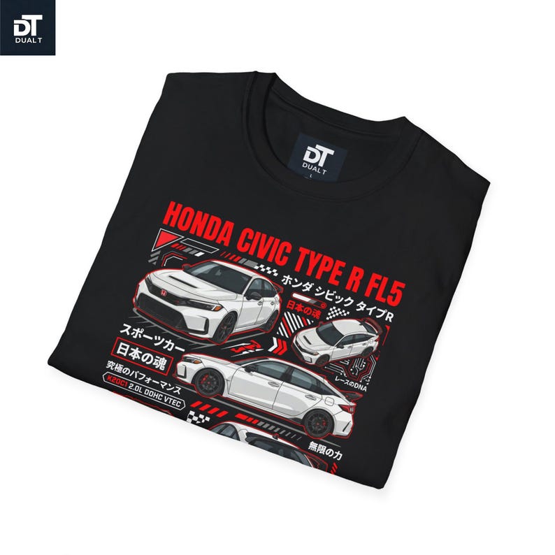 Honda Civic Type R FL5 JDM Streetwear Graphic Tee | K20C1 | Car Enthusiast Gift | Softstyle Unisex image 4