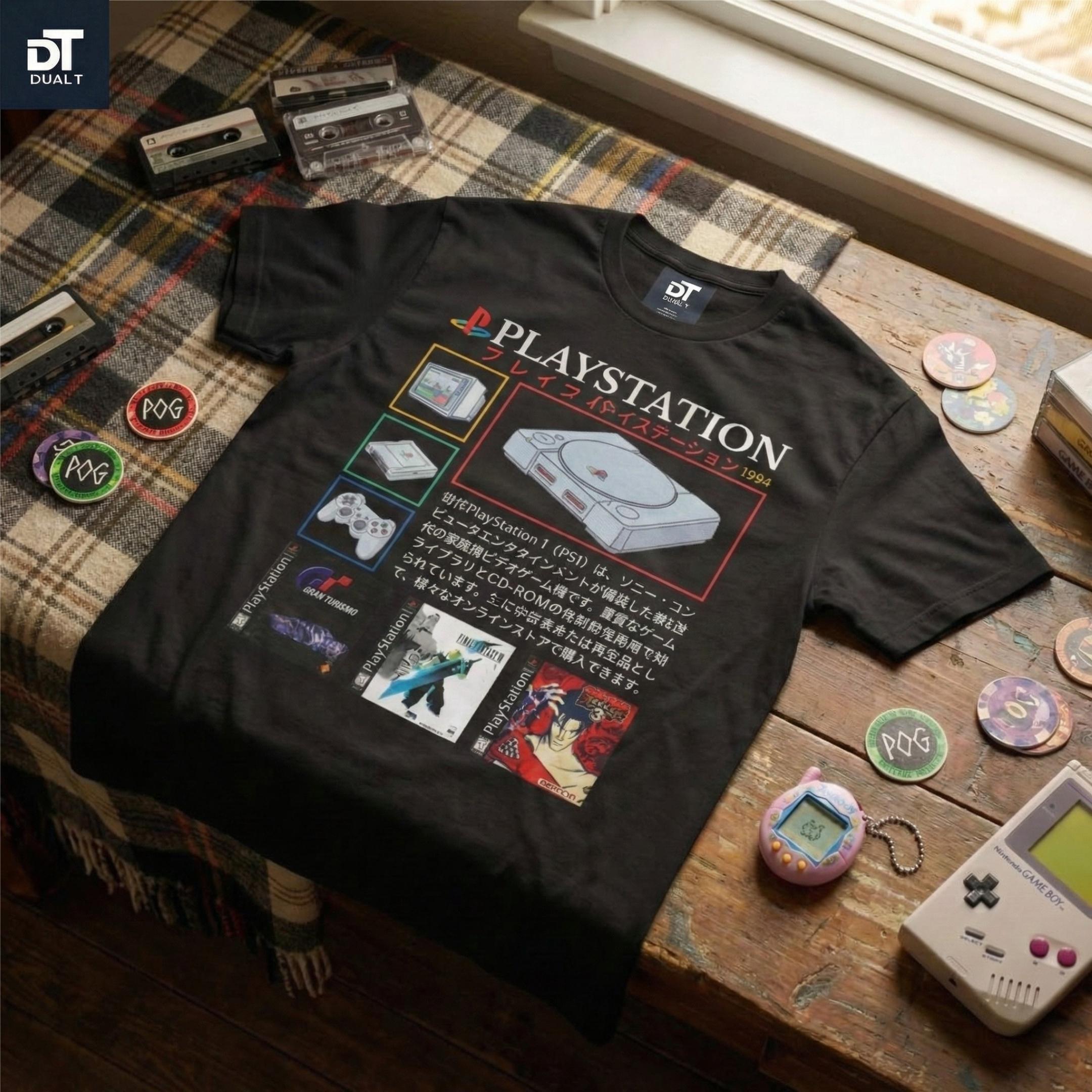 Playstation 1 Tribute Vintage Style 90s Unisex Softstyle Graphic T 