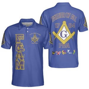 Personalized Lodge Prince Hall Mason Father of All Freemasonry 3D Men&#39;s Polo Shirt S-5XL