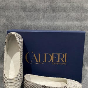 Ballerines en véritable peau de python pour femmes | Mules à imprimé serpent | Chaussures élégantes en cuir exotique