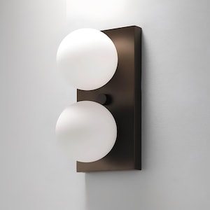 Mid-Century Modern Globe Wall Sconce: Dark Bronze Enamel Light Fixture