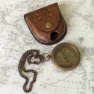 Antique Brass Locket Compass With Brass Dial Functional And Highly Decorative Christmas Gift