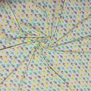 Mehrfarbiger Elefanten-Blockdruck-Baumwollstoff: Babykleidung, Quilten