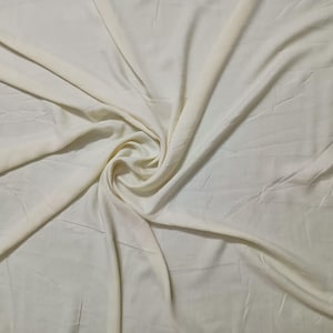 Off White High-Quality Rayon Cupro Fabric, Jacket Fabric, Fabric By The Yard, Cotton Dressmaking Designer Fabric, White Prom dress Fabric