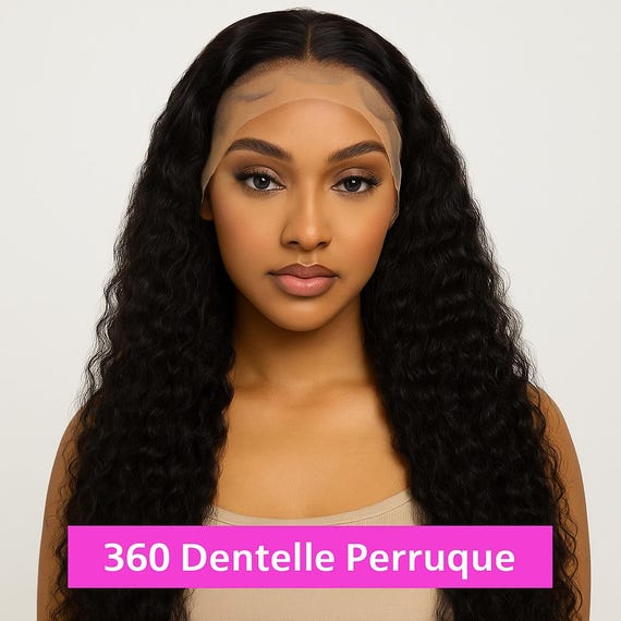 Luffyhair 20 Inch Full Lace Wig Loose Curly Brazilian Human Hair 360 Lace Frontal Pre-Plucked
