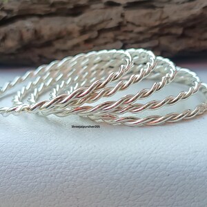 Sterling Silver Bangle Set: Handmade 925 Silver Jewelry, 6 Inch