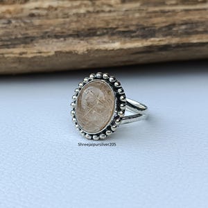 Bague quartz rutile, bague en argent sterling 925, bijoux en argent faits main, bague tendance, bijoux de mariage, bijoux en pierres précieuses, cadeau pour elle/amour.
