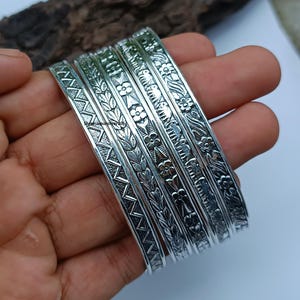 Handmade Sterling Silver Bangle Set: 925 Statement Bangles