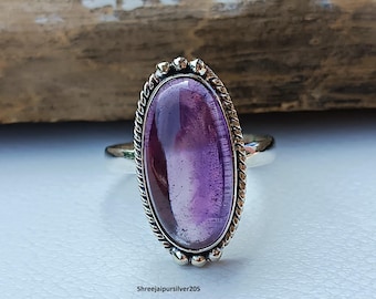 Handmade Amethyst Sterling Silver Ring, Statement Jewelry