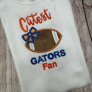 Embroidered College Football Bodysuit: Cutest Fan in Custom Team Colors