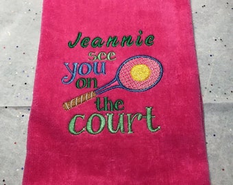 Personalized Tennis Towel: Embroidered Sports Towel