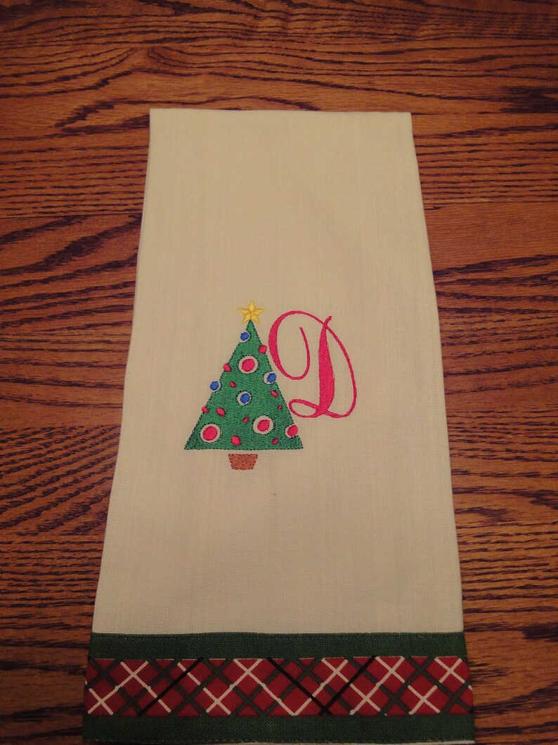 Embroidered Holiday Kitchen Towels Etsy