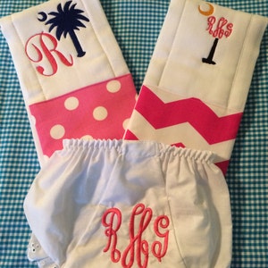 South Carolina Girls Bloomers, Burp Cloth Combo