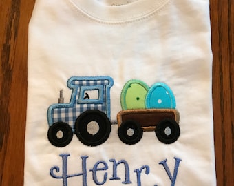 Embroidered Easter Train Tee Shirt or Bodysuit