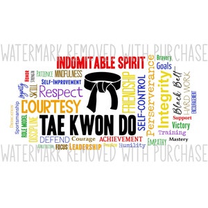 INSTANT Digital Download - Tae Kwon Do Black Belt - Word Cloud Wordle svg pdf png jpg - gift - home decor - includes 8x10 ready to print JPG