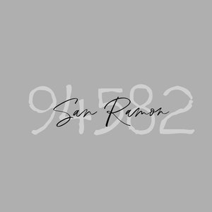 May include: White handwritten numbers 94582 with the text "San Ramon" in black cursive writing.