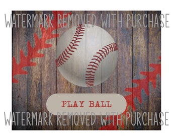 即時デジタルダウンロード - 野球 プレイボール pdf および jpg - 長方形のプリント形状 - 家の装飾に最適 - ギフトとして印刷して額装