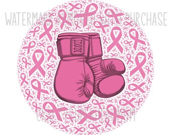 Brustkrebs Bewusstsein Bänder Boxhandschuhe pink pdf png jpg Wand Kunst - Grafik - Poster - Kampagne - Kampf