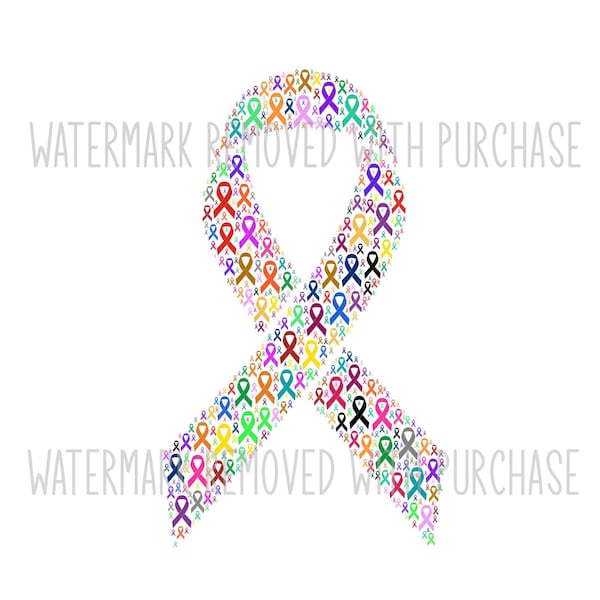 INSTANT Digital Download - CANCER AWARENESS Ribbons pdf png jpg svg - wall art - graphic - poster - campaign - hope - fight - heal