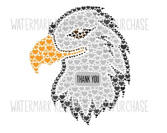 INSTANT Digital Download - Thank You BALD EAGLE - svg pdf png jpg - makes great gift - wall art - card - graphic - teacher - wildlife