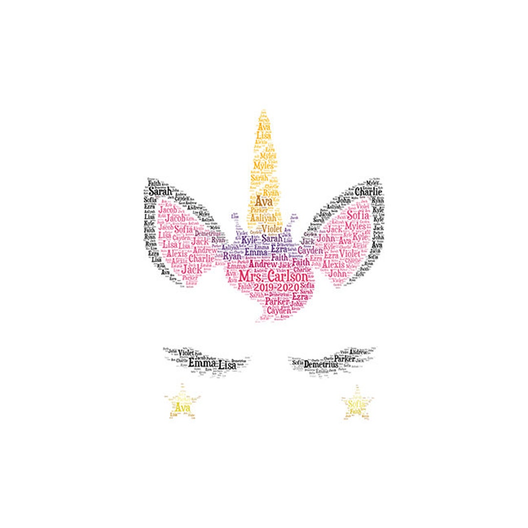 Digital Unicorn Horn Word Cloud Art Wordle - Makes Great Teacher ...
