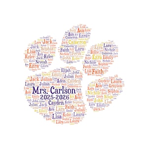 Printable Custom Digital TIGER paw print word cloud art classroom teacher appreciation coach athlete veterinarian gift nursery image 1