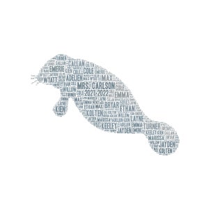 Digital MANATEE word cloud art wordle - makes great teacher appreciation / classroom gift -  add names of kids / customize colors