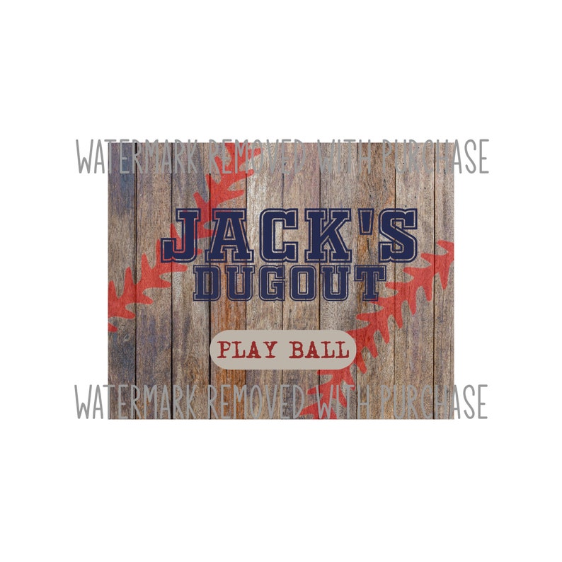 Custom Digital Printable Baseball Softball Dugout Sign / Etsy
