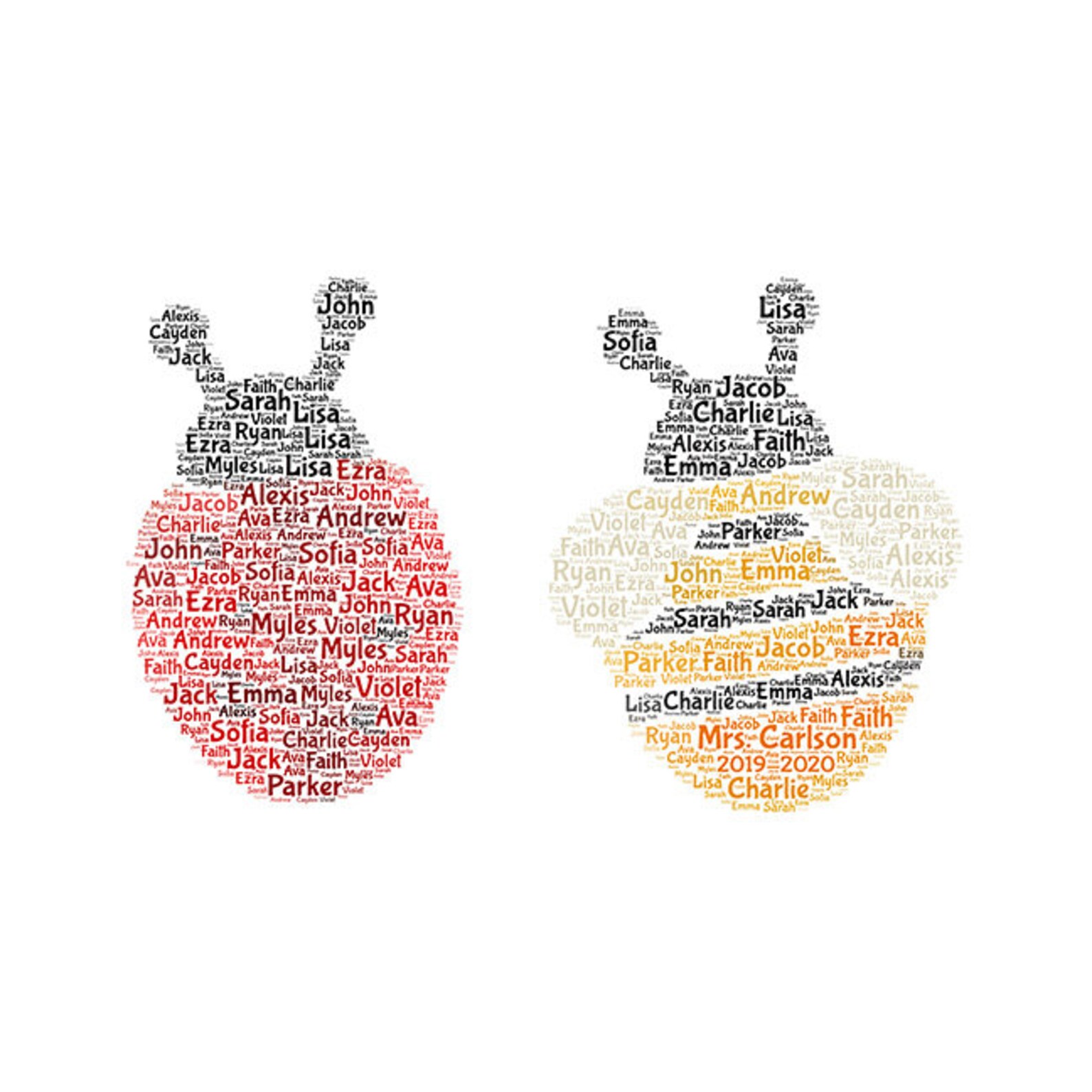 Digital LADYBUG BUMBLEBEE Honey Bee Wordle Word Cloud Art  Etsy UK
