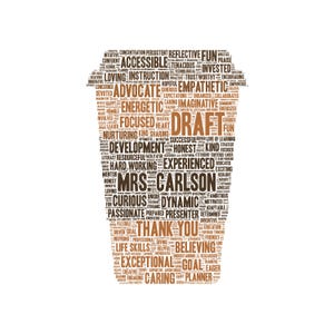 カスタムパーソナライズデジタルトラベルコーヒーワードクラウドアート教室教師コーチアシスタント感謝誕生日バリスタコーヒーショップボス