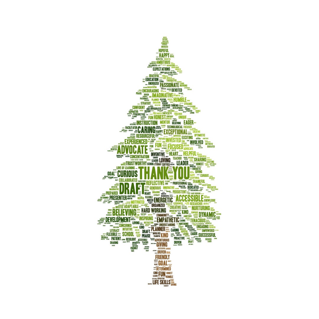 Good Word Tree Custom Tree Word Cloud Digital Art | Personalized Names & Words ...